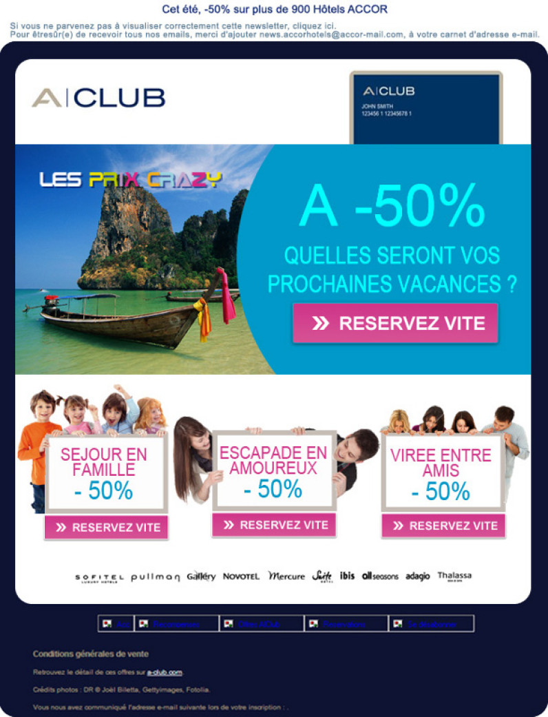 Newsletter Hôtels Accor - Newsletter Accor Hôtels - Club