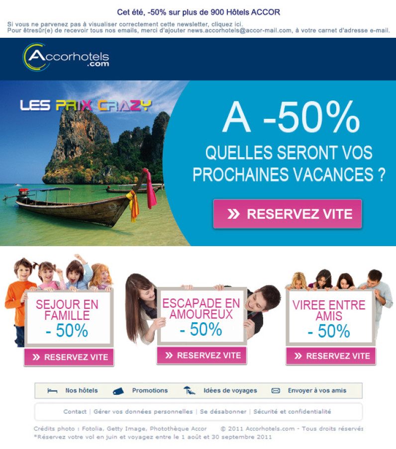 Newsletter Hôtels Accor - Newsletter Accor Hôtels
