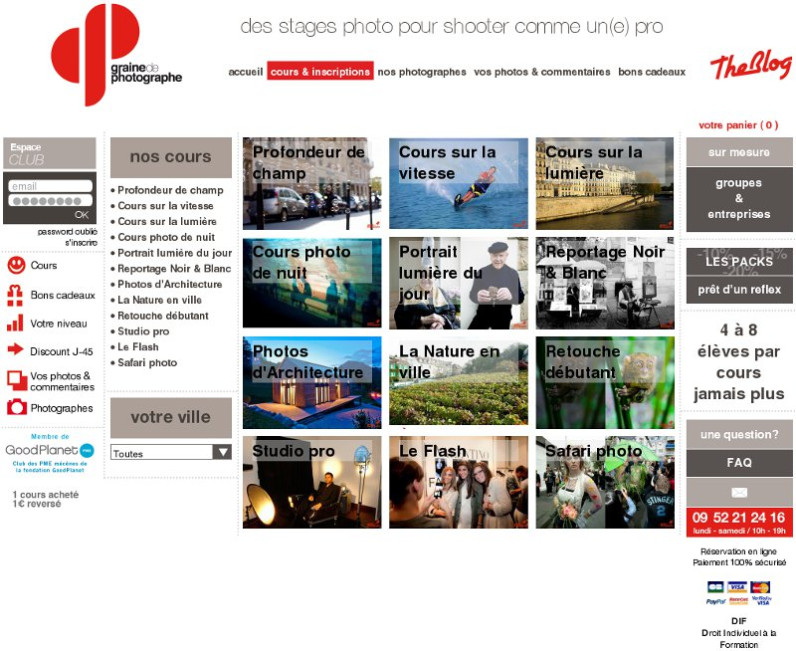 Graine de Photographe - Graine de photographe - liste des cours
