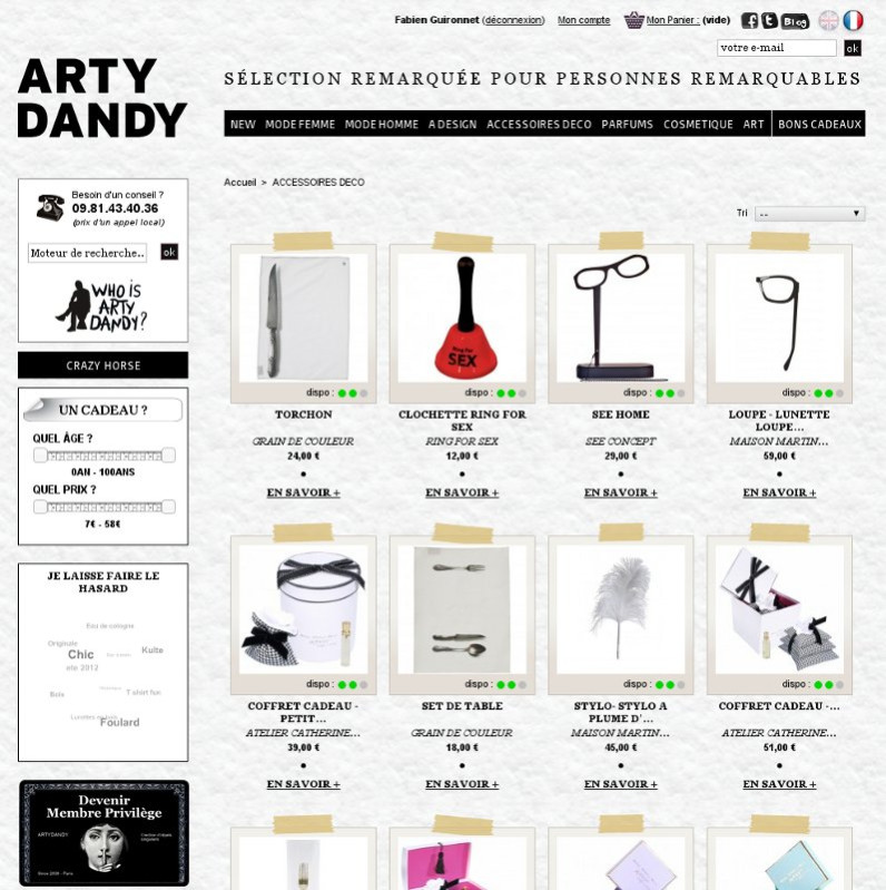 Arty Dandy - Arty Dandy - Galerie Store - Page gamme