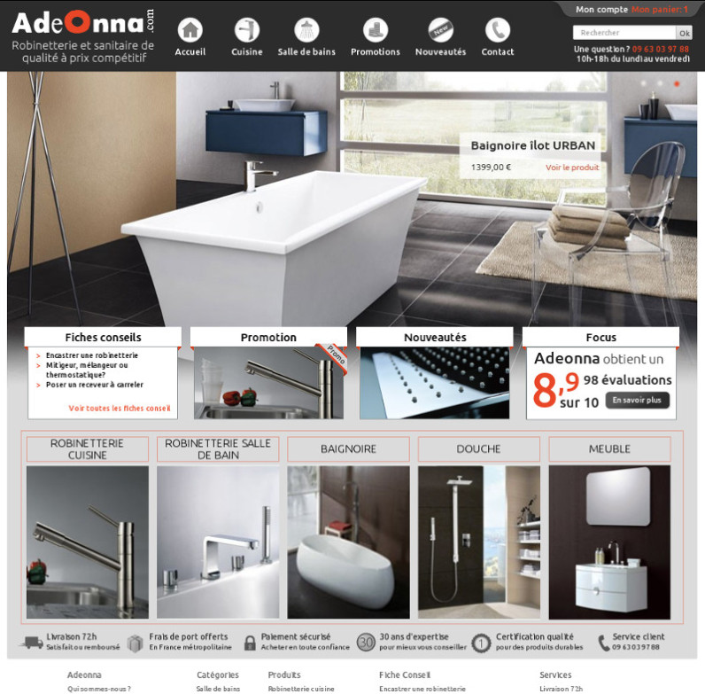 Adeonna - Adeonna - Robinetterie et sanitaire de qualité à prix compétitif - page d'accueil