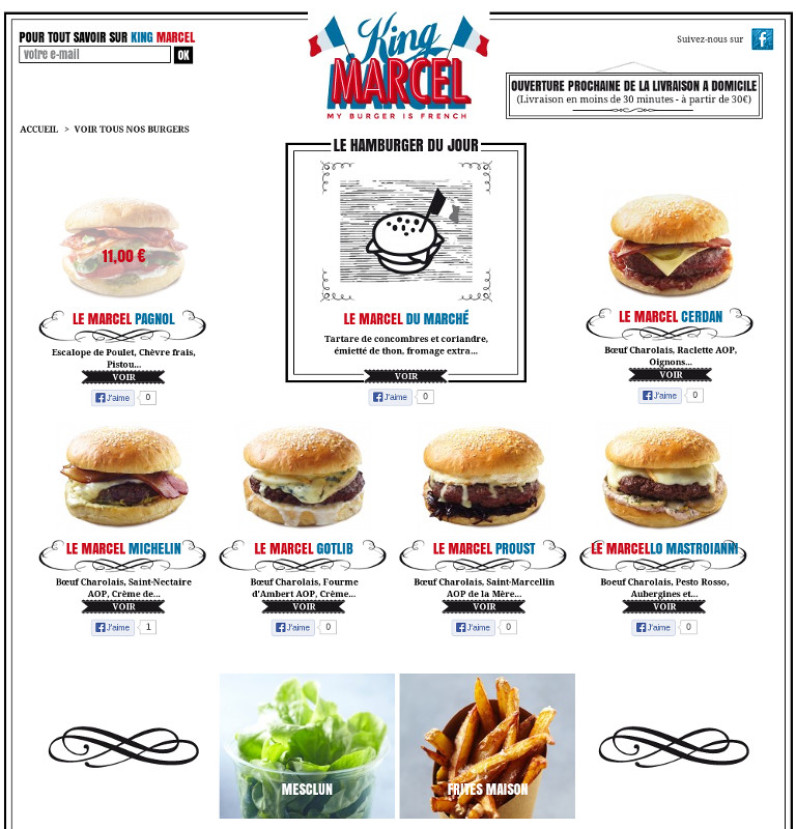 King Marcel - King Marcel - My Burger is French - Page menus