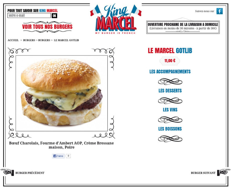 King Marcel - King Marcel - My Burger is French - Page menu
