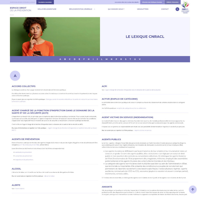 Espace Droit Prévention - CNRACL - Lexique