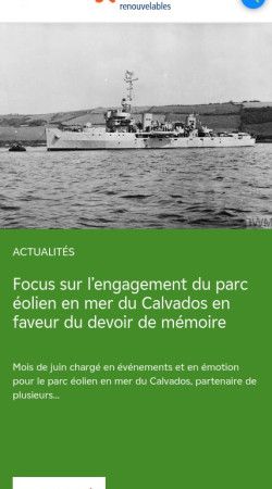 Site corporate EDF renouvelables - Mobile