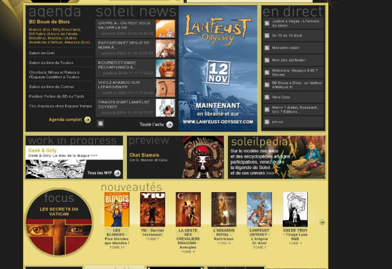 Développement du nouveau site de SoleilProd - Accueil