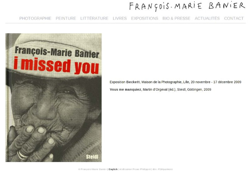 Site de François Marie Banier, photographe, écrivain et peintre - Home Page FM BANIER