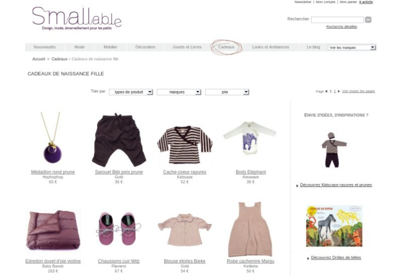 Vente de vêtements et objets créateur pour enfants - Cadeaux