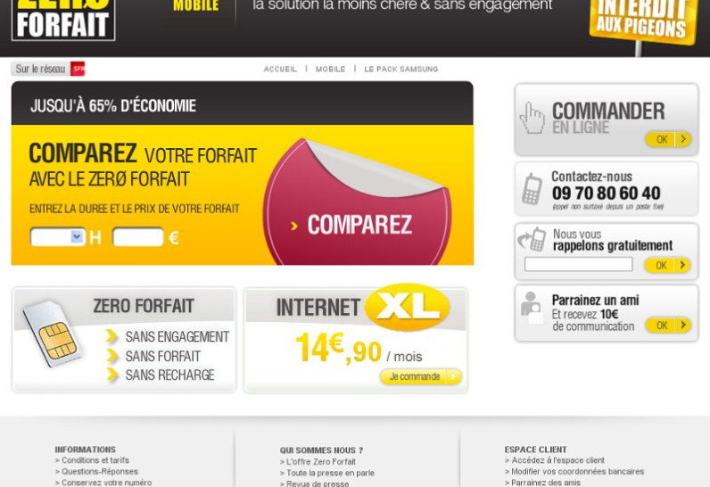 Zero Forfait - Accueil