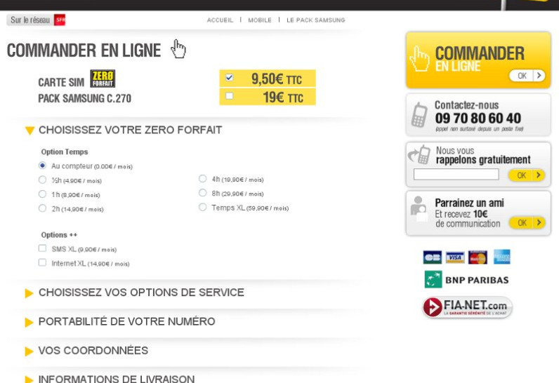 Zero Forfait - Commander