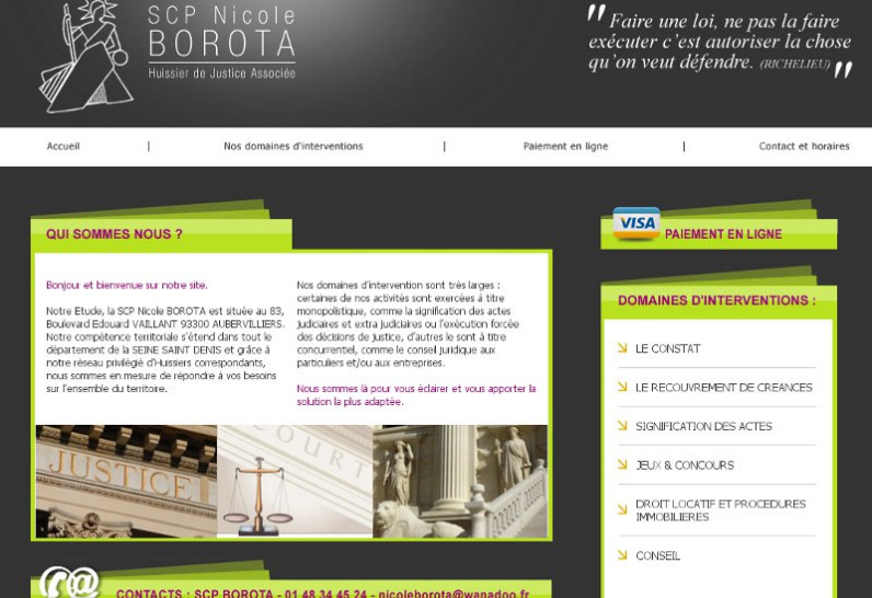 SCP Borota - Accueil