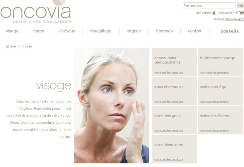 Oncovia - Oncovia - articles pour les malades atteints d'un cancer - page gamme