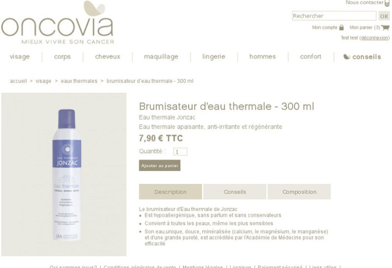Oncovia - Oncovia - articles pour les malades atteints d'un cancer - page produit