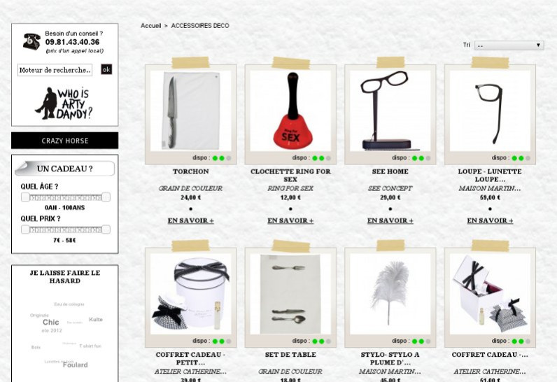 Arty Dandy - Arty Dandy - Galerie Store - Page gamme