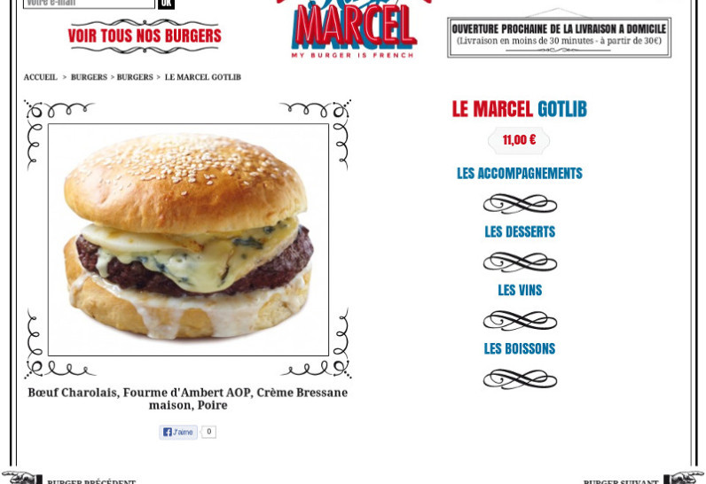 King Marcel - King Marcel - My Burger is French - Page menu