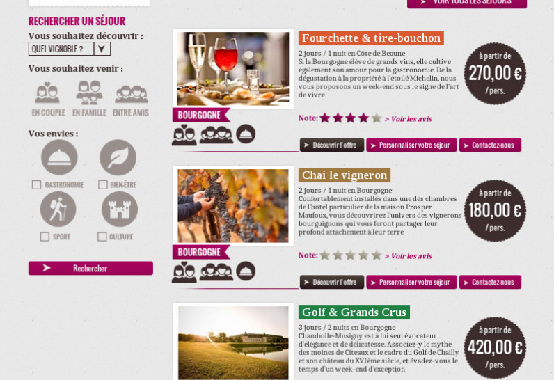 Vinotrip - Vinotrip - Créateur de séjours oenotouristiques - page séjours