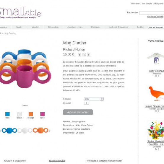 Vente de vêtements et objets créateur pour enfants - Fiche produit