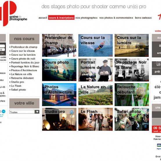 Graine de Photographe - Graine de photographe - liste des cours